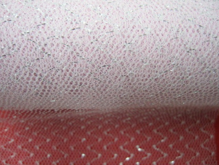 銀ラメ入り　チュールピンク